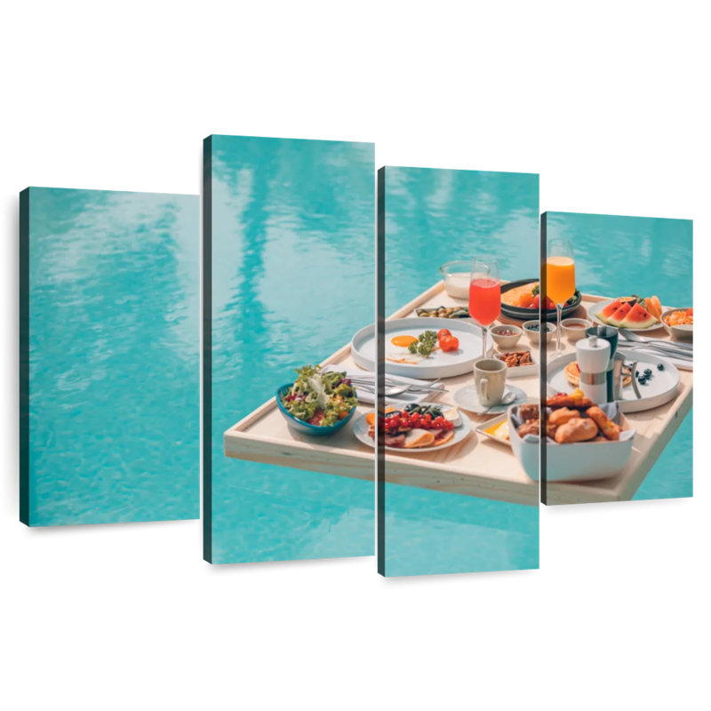 Petit déjeuner à la piscine flottante Yarlin, H 48 po x l 75 po