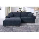 91" Modular Loveseat Sofa Couch with Movable Ottoman