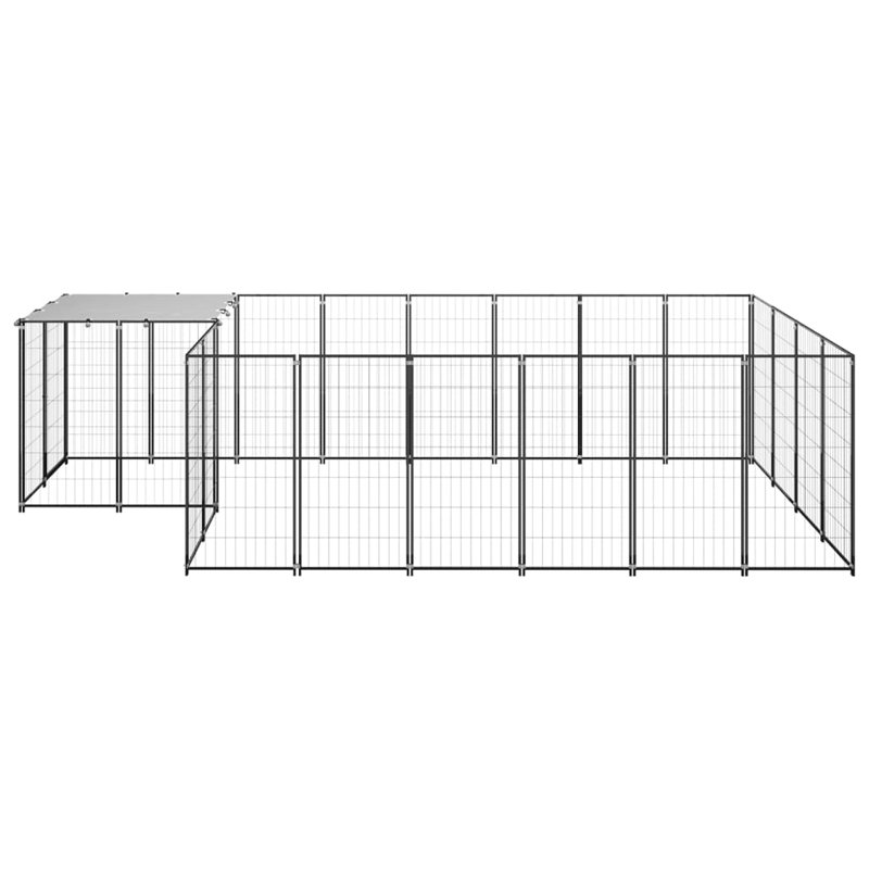 Pena 110cm H Metal Yard Kennel With Door, Black