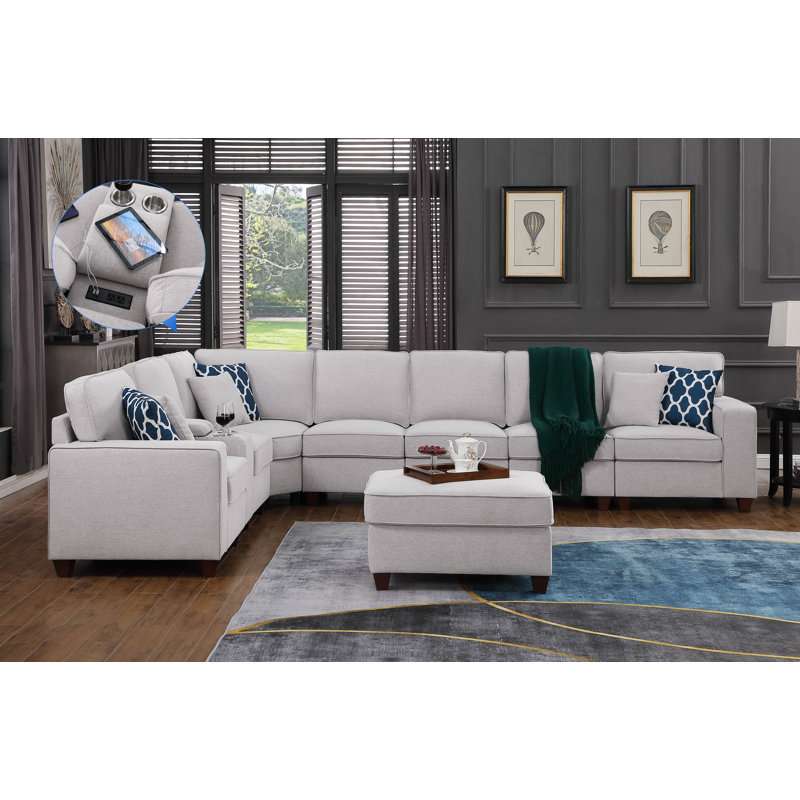 Jessica Sectional Sofa with Ottoman
