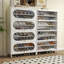 Metal Shoe Cabinet With Flip Drawers