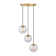 Neva 3-Light Transitional Globe Chandelier for Entryways with 7 in. Clear Iridescent Glass Shades