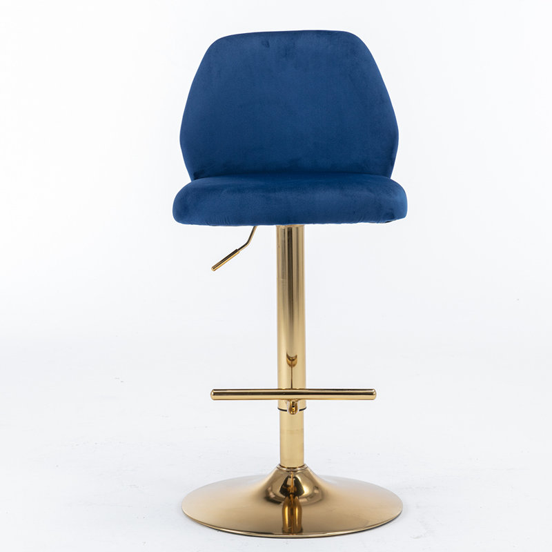 Tabouret de bar rotatif 2 pièces Janney, Bleu