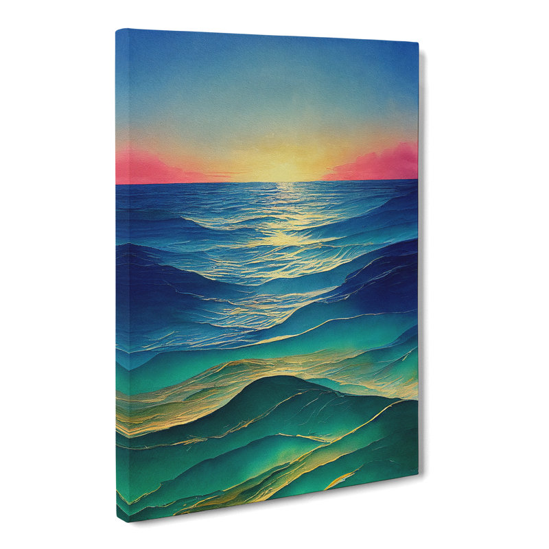 Watercolour Seascape Vol.7 - Wrapped Canvas, 60cm H x 40cm W x 3cm D
