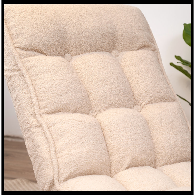 Chaise longue rembourrée Retzlaff, Tissu blanc