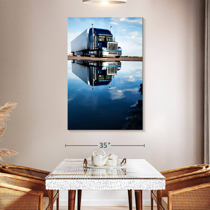 Mehar Semi Truck Reflection, 51" H x 34" W