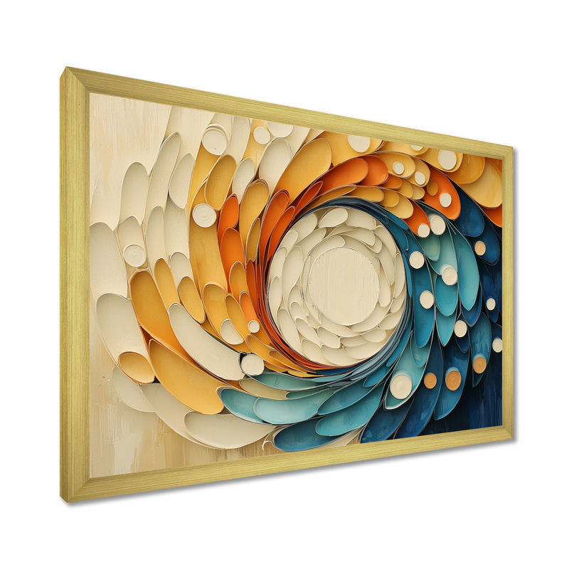 Biomorphism Vortex Of Nature II - Biomorphism, art mural, H 12 po x l 20 po, Avec cadre, Doré