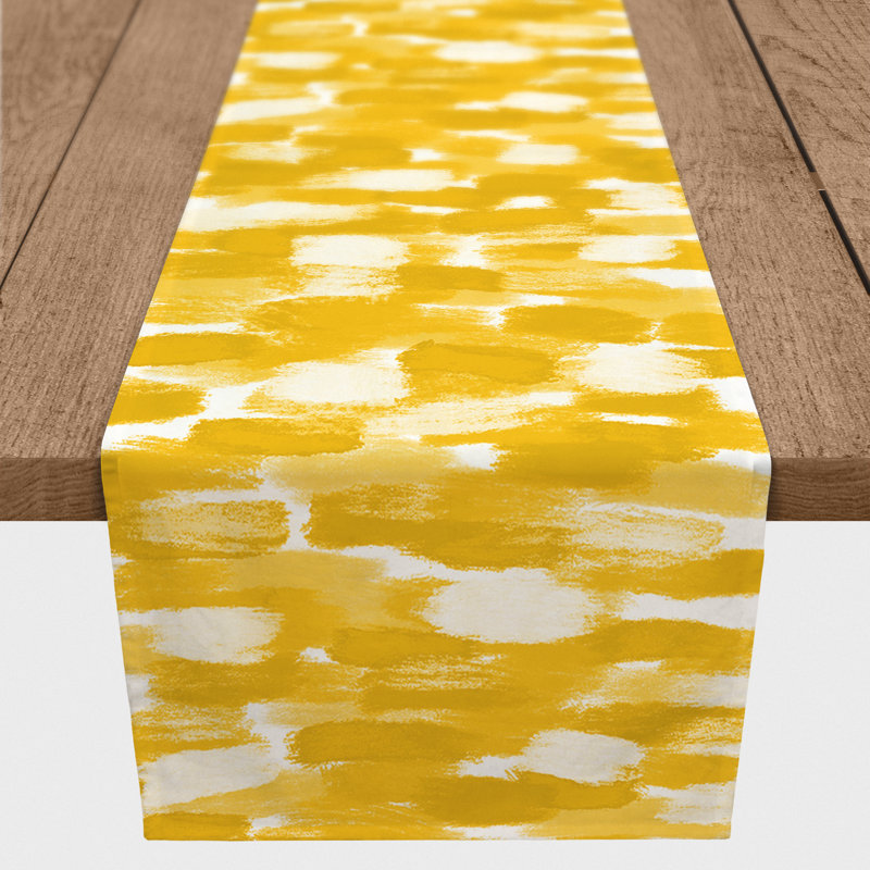 Colier Rectangle Polyester Table Runner, 90" x 16", Yellow