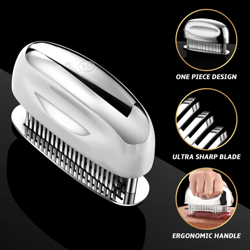 Meat Tenderizer Tool - Blade Tenderizer for Meat Stainless Steel Needle Blades Heavy Duty BBQ Tool