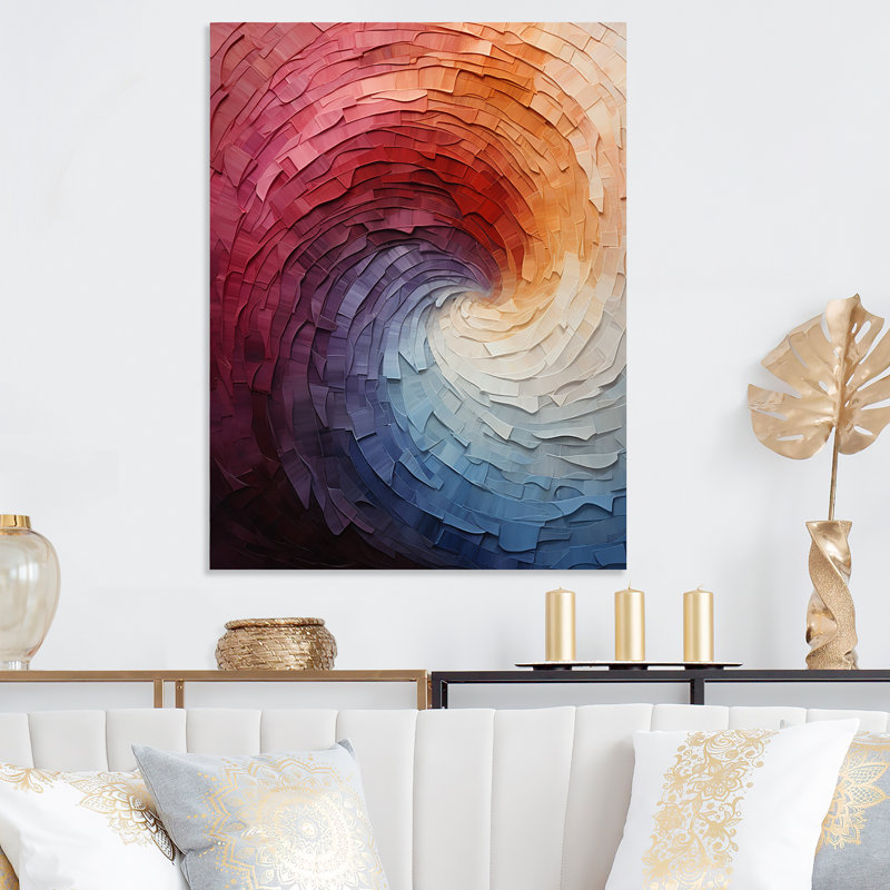 «Colorful Rainbow Wave I» - art mural arc-en-ciel en métal, H 20 po x l 12 po x P 1 po