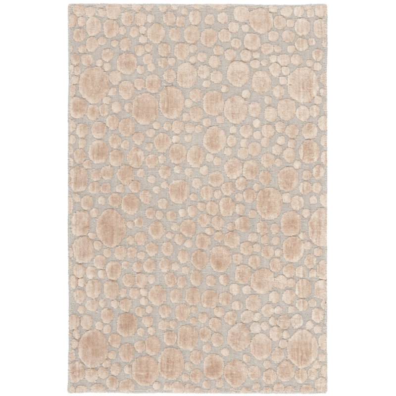 Tapis abstrait en viscose / laine / coton tissé à la main Oliverio, Rectangle 8 pi x 10 pi