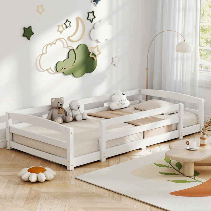 Double Entry Floor Bed, Twin, White