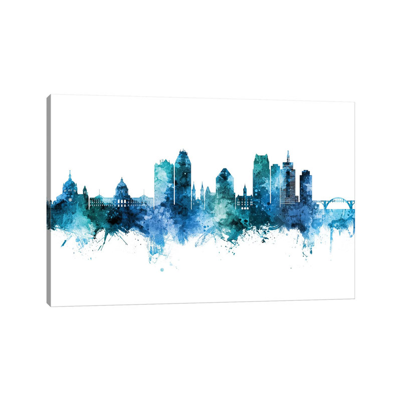 Saint Paul Minnesota Skyline by Michael Tompsett - 1 Piece Wall Art on Canvas, 20.32cm H x 30.48cm W x 1.91cm D