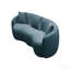 Canapé incurvé moderne, canapé en tissu Boucle pour chambre à coucher, bureau, appartement bleu