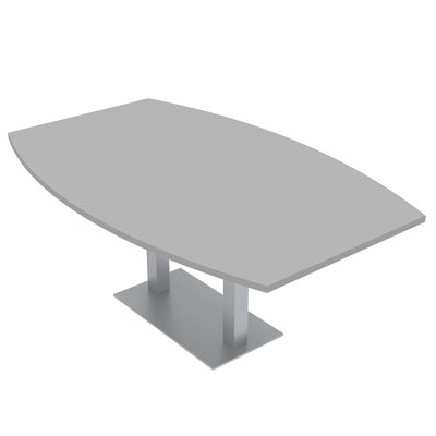 Table de conférence en forme de bateau avec base en métal double