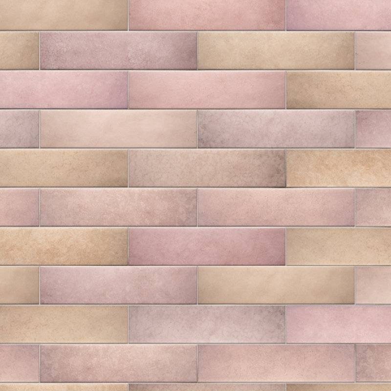 Carreau de mur et de sol en porcelaine aspect pierre 2 po x 10 po Heritage, Rose