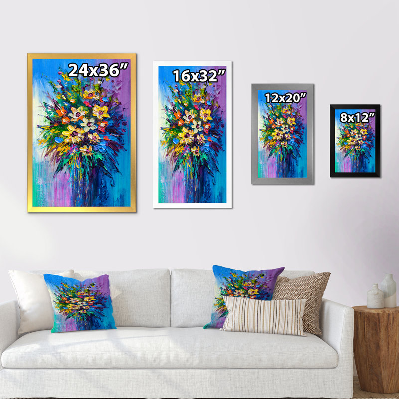 Art moderne gris et bleu II 2PT47720, Cadre noir, H 20 po x l 12 po x P 1 po