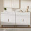 Armoire à café avec 2 portes et tiroir, buffet avec tablettes réglables, armoire d'appoint avec rangement, console pour le salon, blanc-1229460049