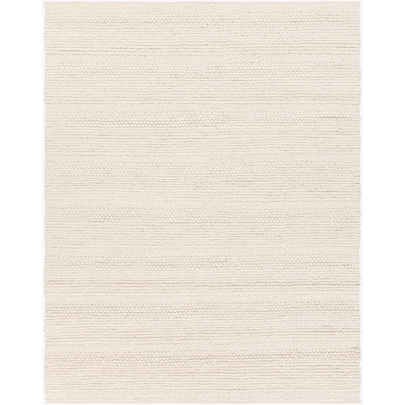 Zekia Ivory Hand-Woven Wool Rug, Rectangle 2' x 3'