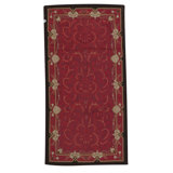Wool Floral Area Rug in Red