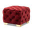 Velvet Tufted Square Solid Colour Cube Ottoman-1018714359