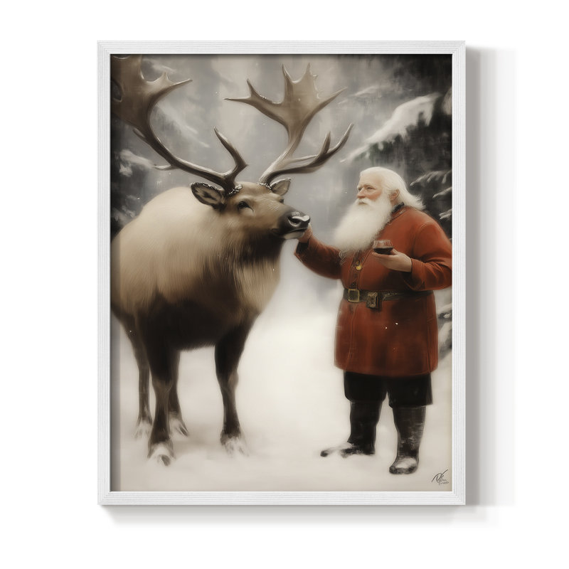 Art des Fêtes de Noël - série 2 - Cccxciii, reproduction encadrée - bois massif, H 15 po x l 12 po, Blanc