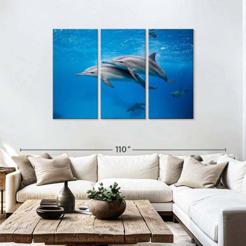 Brampt Swimming Dolphin Pair, 48" H x 74" W