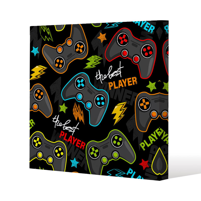 Joystick game Slim Style Canvas Print, 15mm Slim Real wood., 60 cm H x 60 cm W