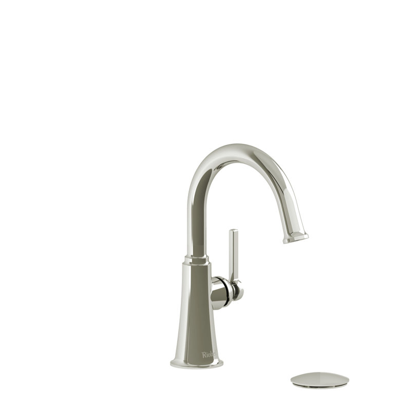 Robinet de salle de bain à poignée simple avec drain Momenti ™, Nickel poli