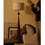Beige-blanc + polyester brun-noix + lampes sur pied de forme libre en acier au carbone