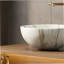 14'' Bathroom Sink, Bowl Vessel Ceramic Sink With Stone Pattern Without Faucet, NO Cabinet, Matte White