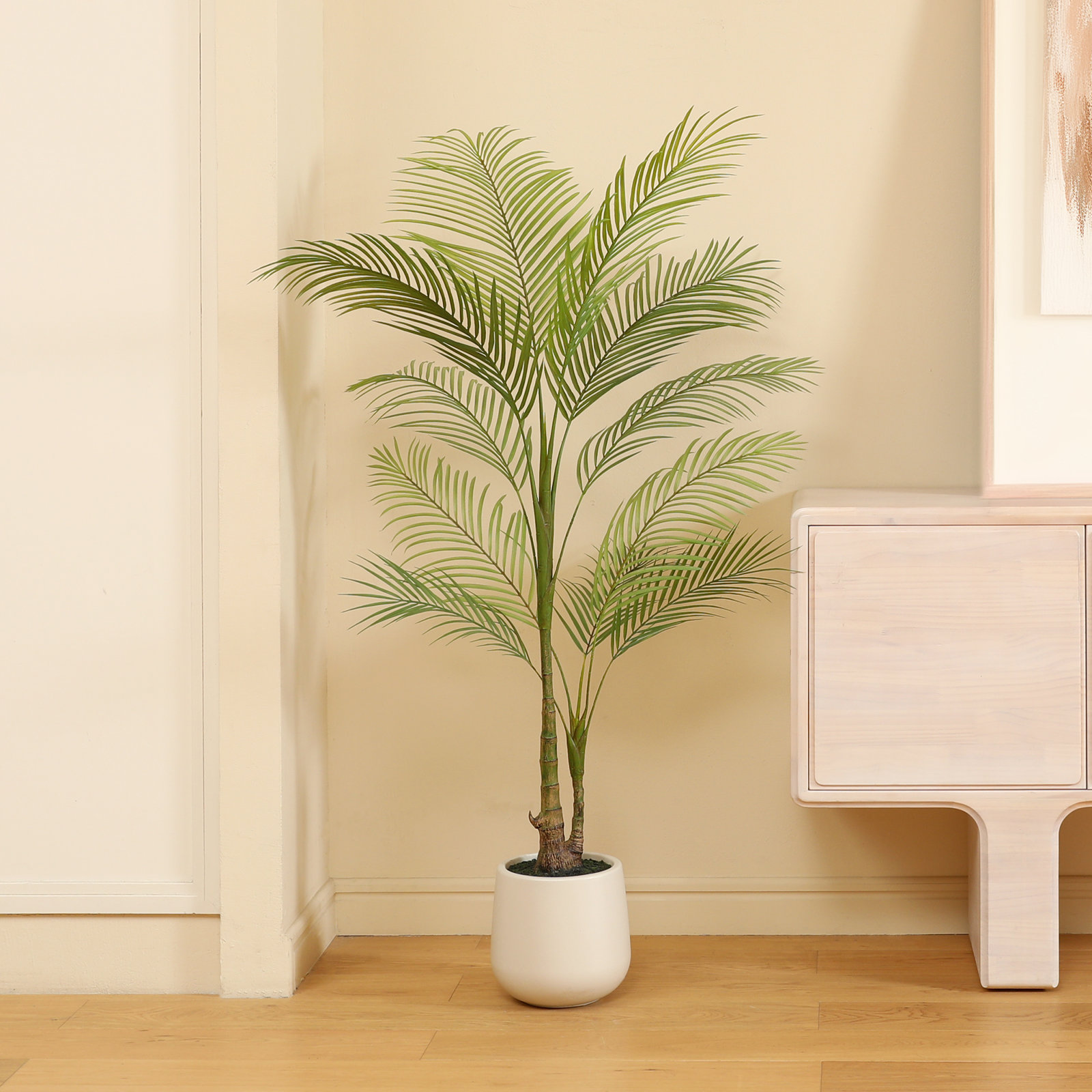 Amarillo Palm Tree in Pot, 60" H x 20" W x 20" D