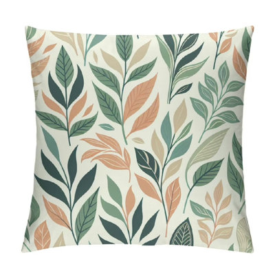 2pc Fall Eucalyptus Leaf Pillow Covers 18x18in Autumn Sage Leaf Watercolor Pillow Cases, Blue Gray Leaves Modern Throw Pillows Cover Decor Gifts for Bed Couch Sofa Living Room