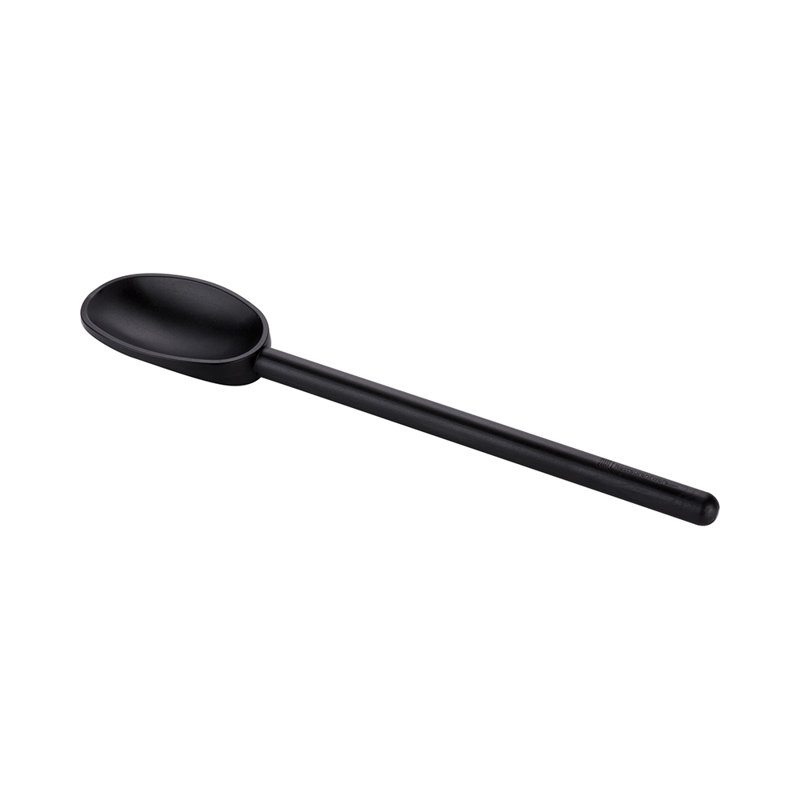 Cuillère de cuisine en nylon haute température pour restaurant - 1 pièce - cuillère à cuisson résistante à la chaleur de 12 pouces Met Lux, cuillère large - batterie de cuisine antiadhésive noire