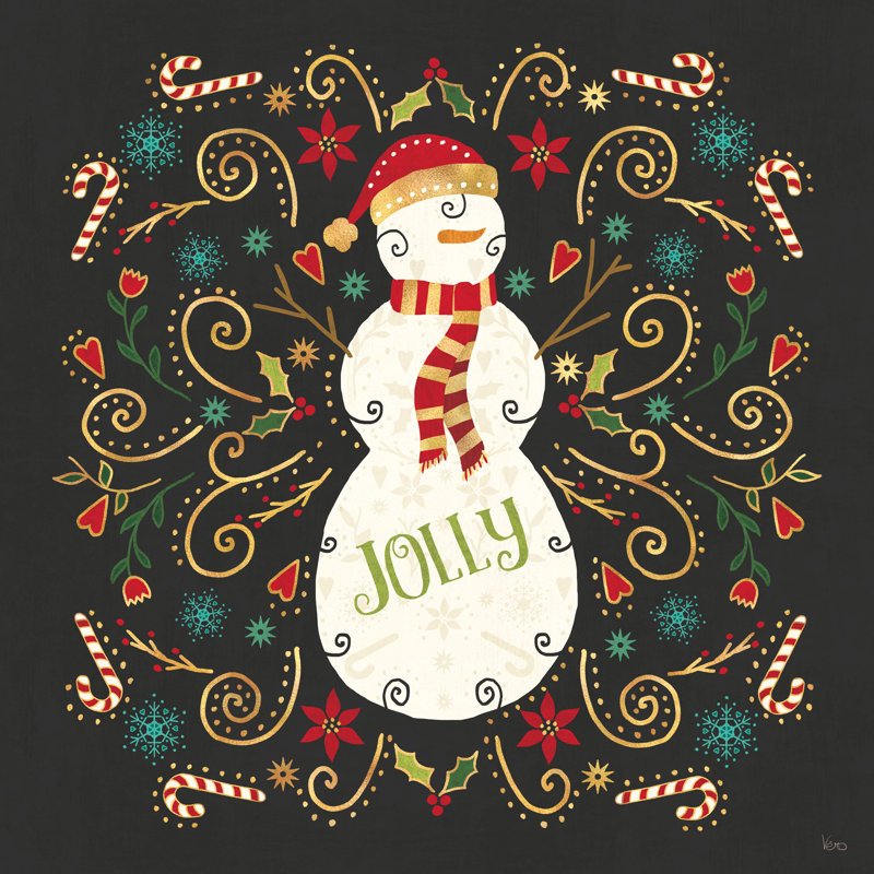 Otomi Holiday VII Black by Veronique Charron - Wrapped Canvas Print, 91.44cm H x 91.44cm W x 3.8cm D