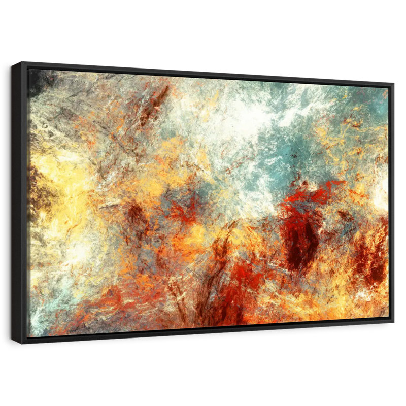 Frozen Fire Madiun, Cadre flottant noir, 43 po x 29 po