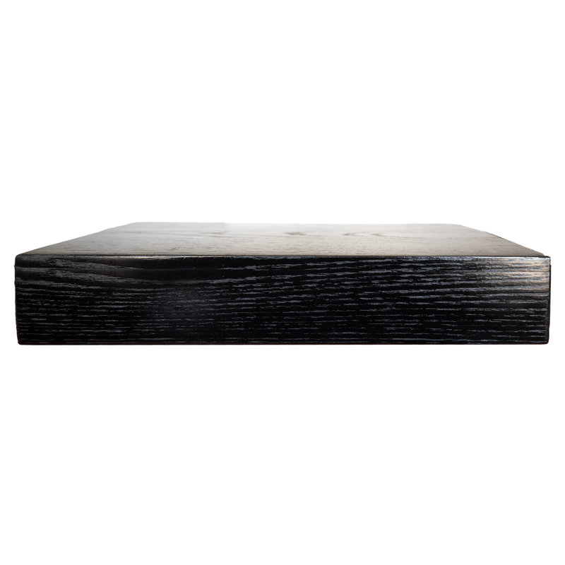 Emerald Lee 3 Piece Oak Floating Shelf, Black, 4"H x 20"W x 6"D