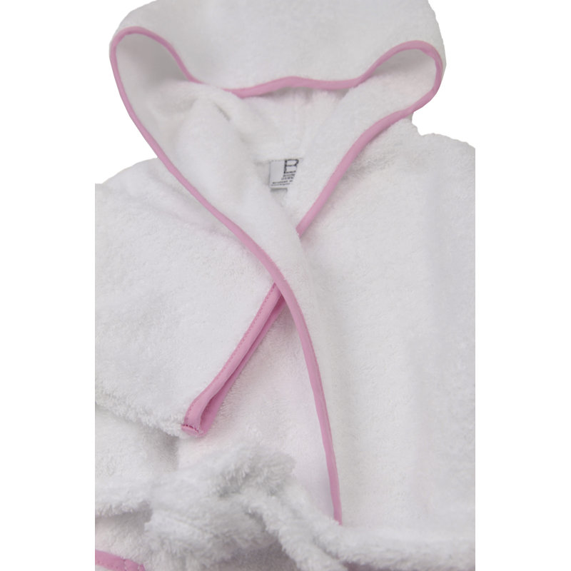 Gender Neutral Bathrobe with Pockets and Hood, Pink, Kids M