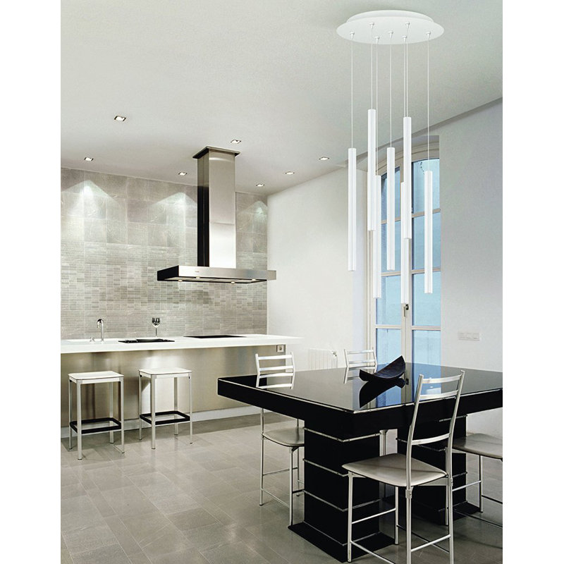7 - Light LED Cluster Pendant, White