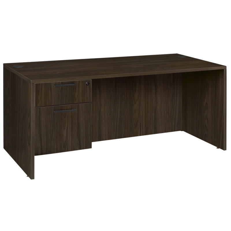 Regency Legacy 30 In. Executive Desk With Single Pedestal Drawer Unit- Neo Walnut, 29" H x 66" W x 30" D