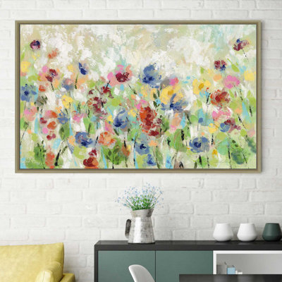 «Springtime Meadow Flowers», reproduction de peinture acrylique sur toile