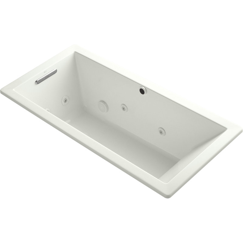 Whirlpool Bath with Reversible Drain, Dune