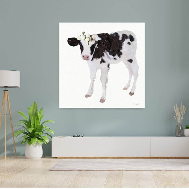 Art de fleur de vache Rosie, H 48 po x l 48 po