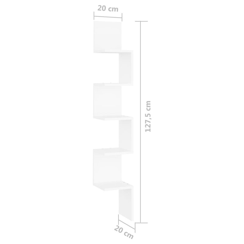 Thaney 5 Piece Corner Shelf, White