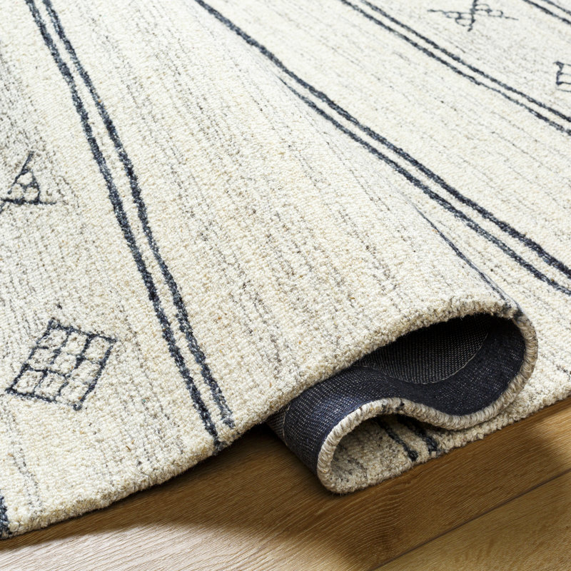 Milada Wool Striped Indoor Rug, Rectangle 8' x 10'