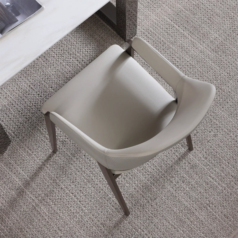 Chaise avec accoudoirs à dossier solide gris clair et gris clair (ensemble de 2), LightGray