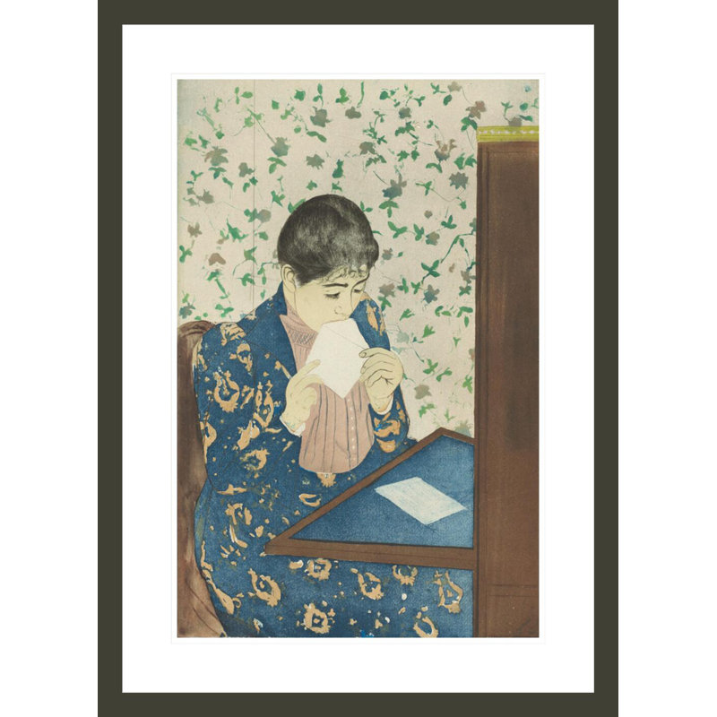 La lettre par Mary Cassatt - Impression sur toile, H 29,5 po x l 21,4 po