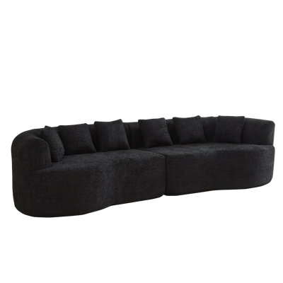 Compression Curved Sectionals, 111.5 Inch Chenille Modern Home Sofa