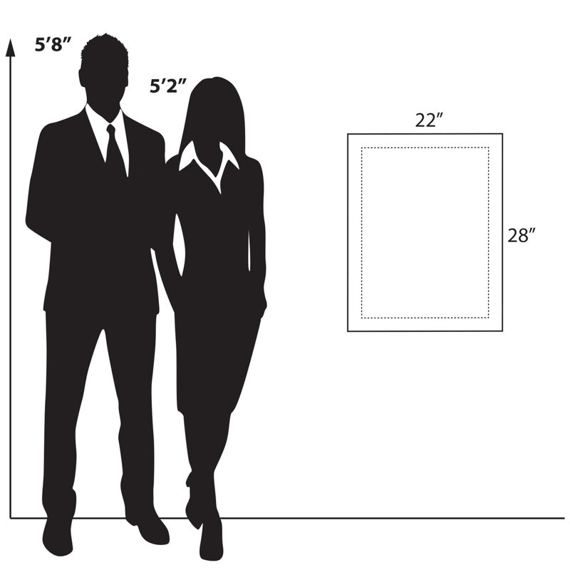 Floating Acrylic Wall Frame with Black Stand Off Caps: 18" x 24" Graphic Size, Overall Frame Size: 22" x 28"