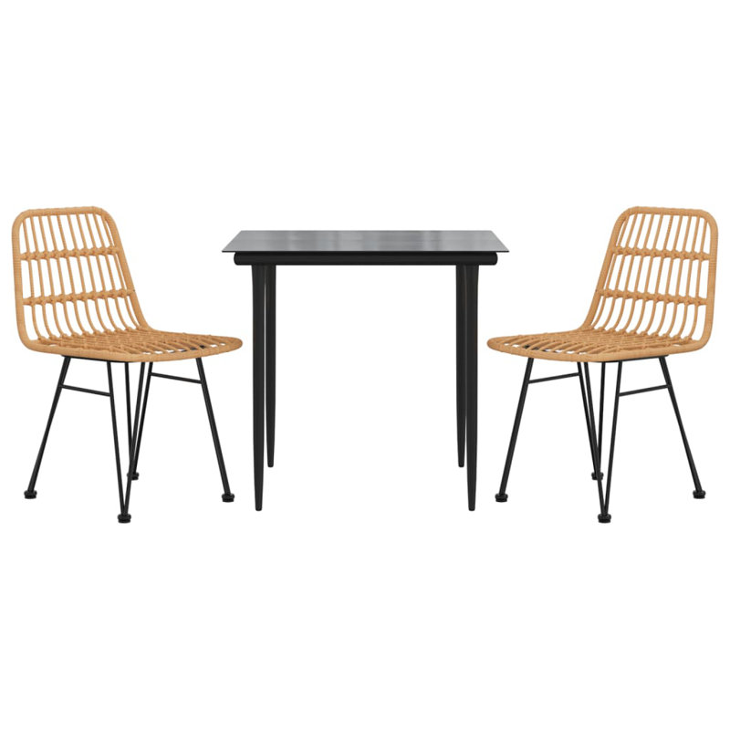 Ensemble repas d'extérieur carré L 31,5 po Badr, Brun, 2